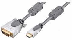 HDMI- auf DVI-D Kabel, Metallstecker, vergoldet, 10 m