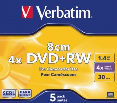 DVD+RW 1,46GB 4X 8CM 5er JC